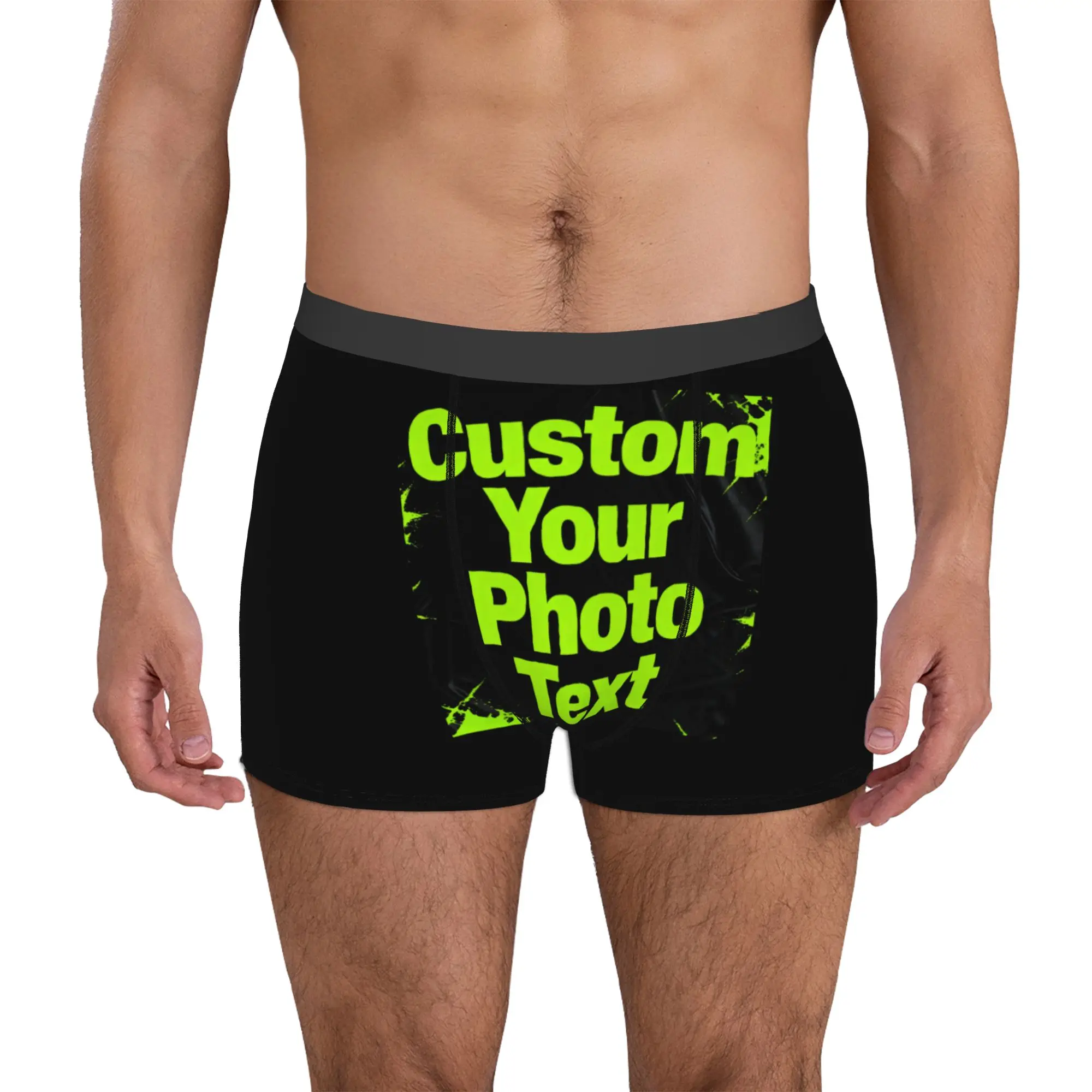 Custom Custom Your Photo Logo Text Boxer Shorts For Homme 3D Print  Underwear Panties Briefs Stretch Underpants