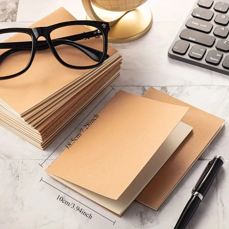 2pcs A6 Kraft Paper Pocket Notebook Bulk Set Blank Journal Notepad Notebook for Students School Office Writing Supplies