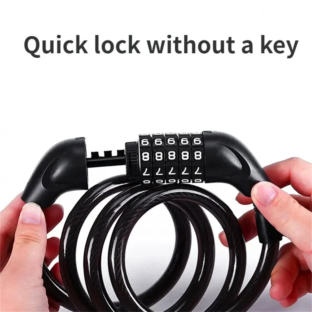 Portable Universal Bicycle Lock Mountain Bike 5 Digit Password Lock Anti-theft Security Steel Chain Motorcycle Password Lock image 3