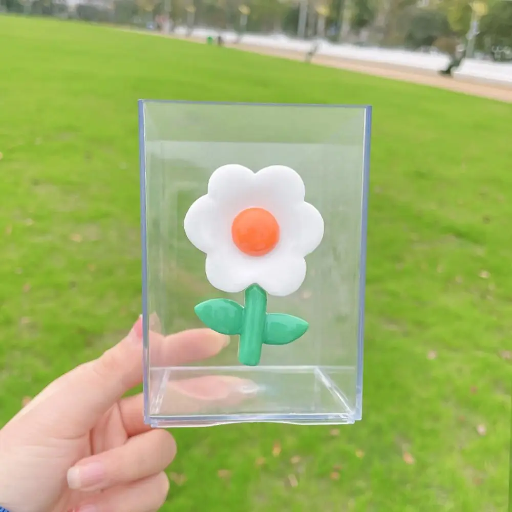 Hohe Aussehen Stift Container 3D Blume Transparent Desktop Schreibwaren Einfache Multifunktionale Schreibwaren Lagerung Box Büro