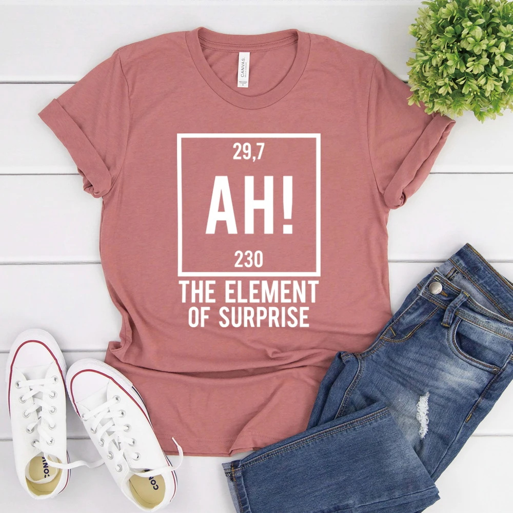 

Project Hail Mary AH T-shirt Element of Surprise Shirts Ryland Grace Red Tshirt Chemistry Joke Tee Unisex Short Sleeves Tops