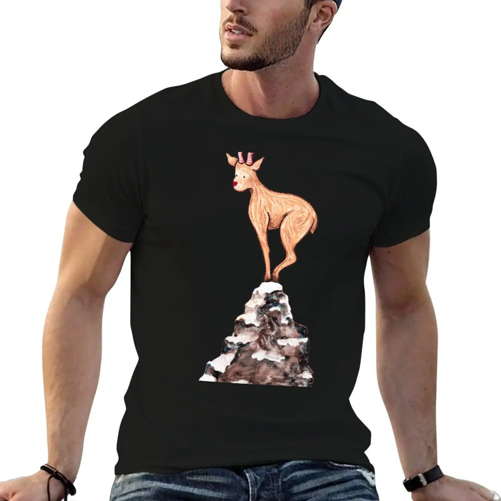 

Winter Goat T-Shirt t shirts for man graphic vintage anime t shirts oversize T-Shirt