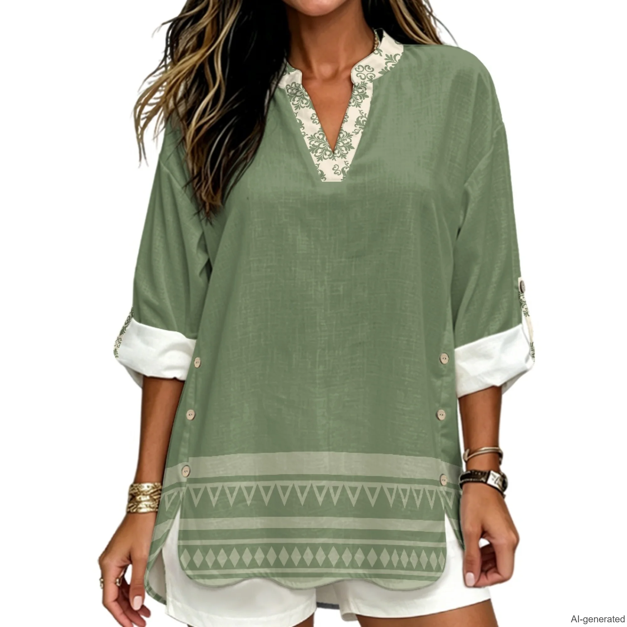 XIXIRIMIDO Women's Linen Blouses and Shirts Luxury African Clearance Sale Woman Clothing Vintage T-Shirt Print Korean Style