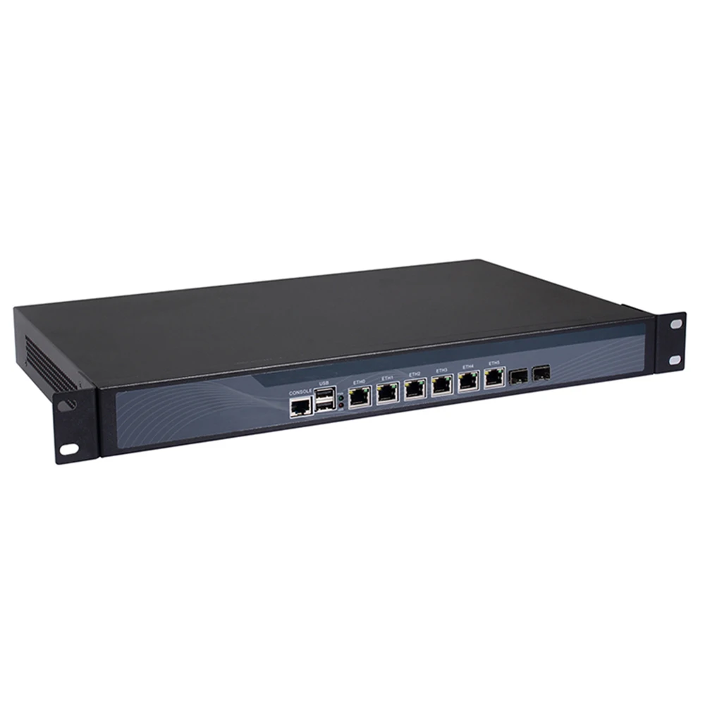 HUNSN Firewall,VPN,1U 19 Inch Rackmount,Mikrotik,Intel Celeron 3855U,RS10,Pfsense,OPNsense,Network Appliance,6LAN/2SFP/2USB/COM