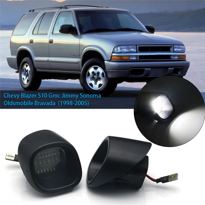 

2Pcs/set Led License Plate Light Tag Lamp Assembly Compatible with Chevy Blazer S10 Gmc Jimmy Sonoma Oldsmobile Bravada, 6000K