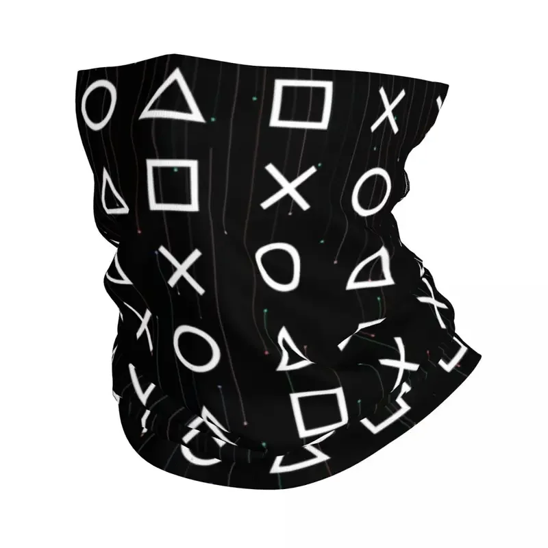 Cyberscape controller buttons bandana neck warmer men women winter ski hiking scarf gaiter video game geek gaming face cover