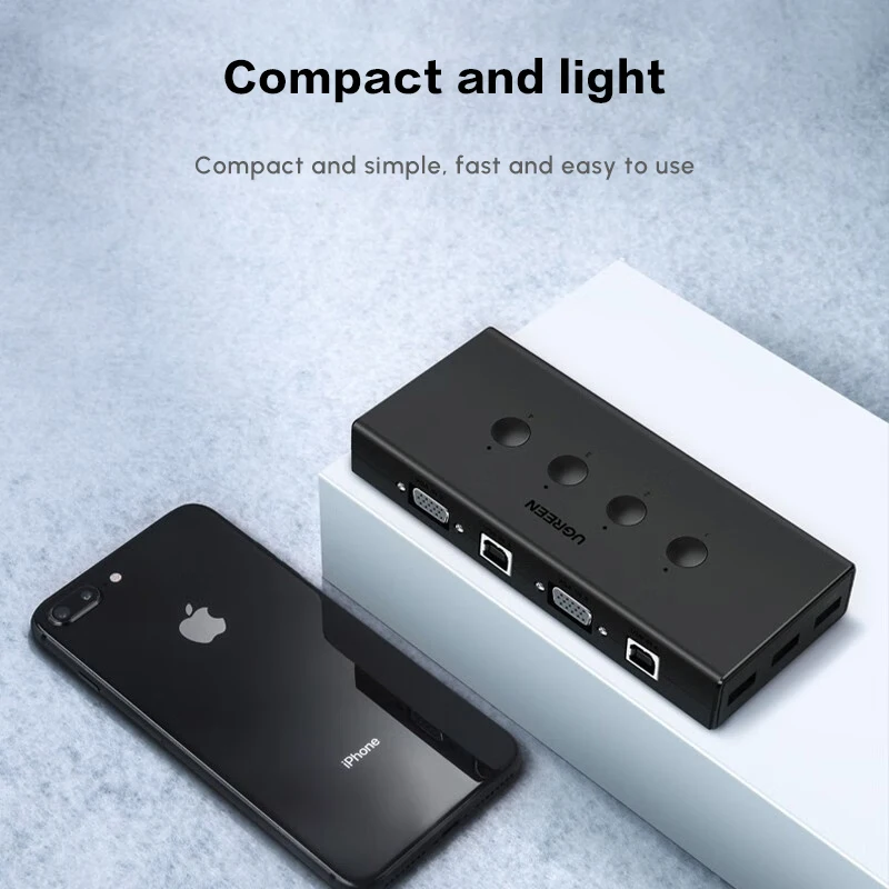 UGREEN VGA Switch KVM 4 in 1 uscita Switch KVM USB a 4 porte Supporto 1920 * 1440 @ 60 Hz per monitor TV PC