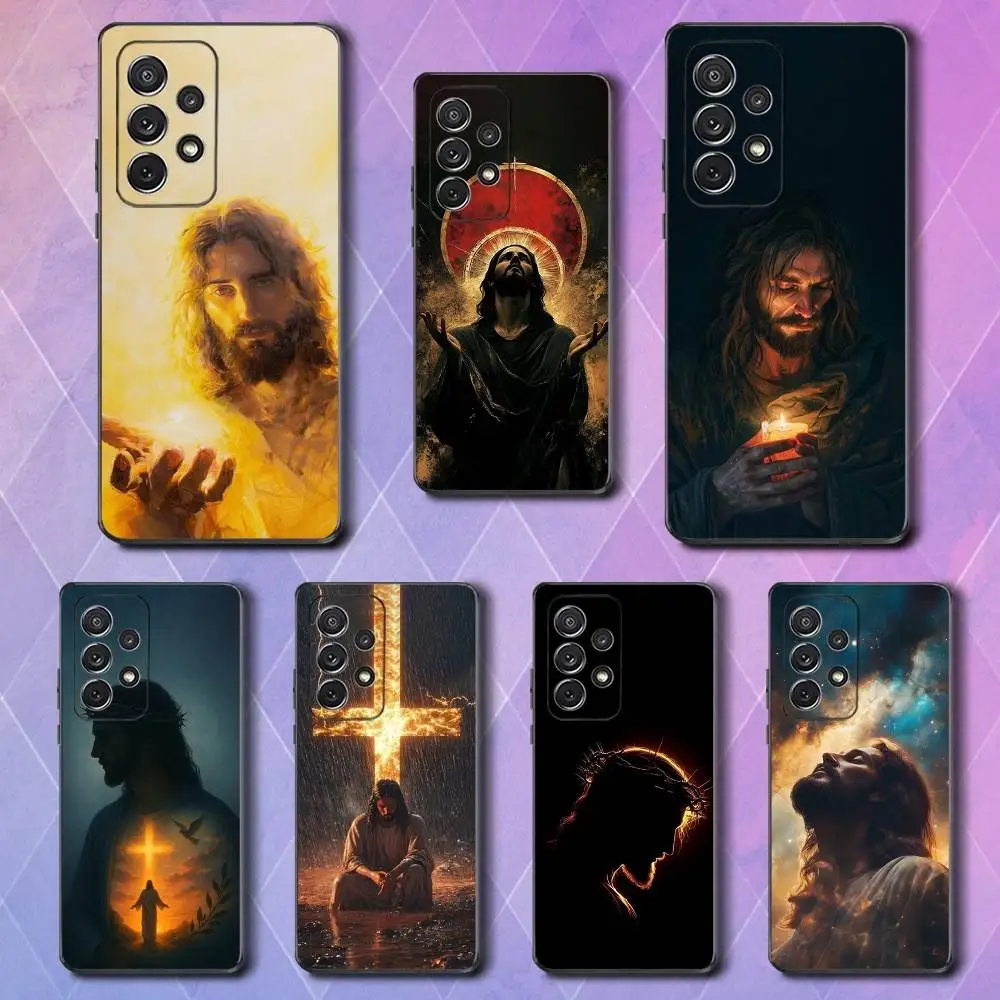 

Religious Belief Jesus For Samsung S9,S10,S20,S10,S21,S25,S24,S23,Ultra,FE,Plus,Lite,Soft Silicone Black Case