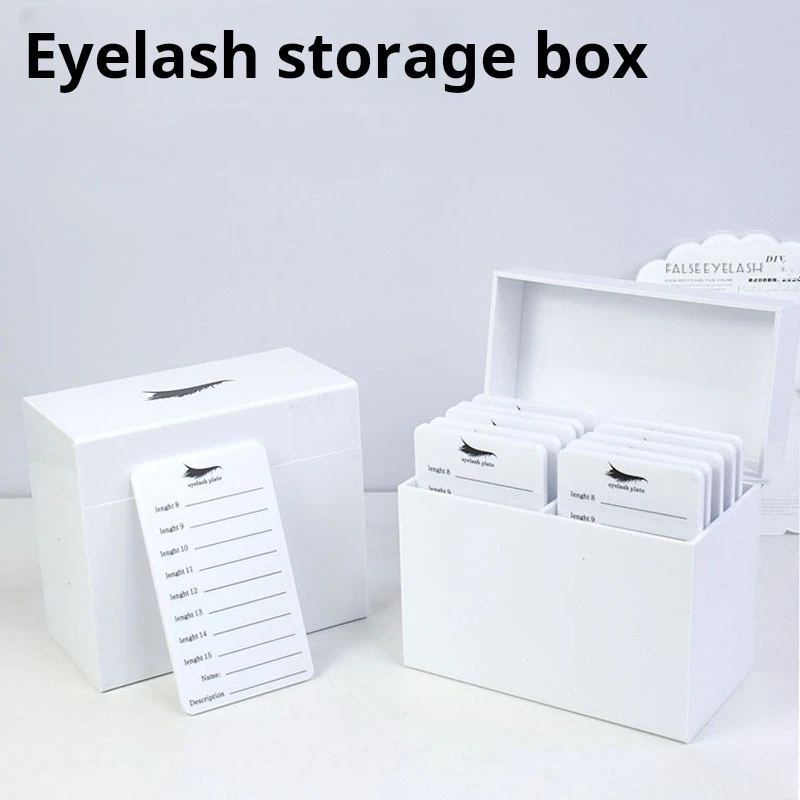 Vetrina per extension ciglia in acrilico trasparente con piastra per colla con coperchio quadrato e supporto per ciglia per riporre e visualizzare le ciglia