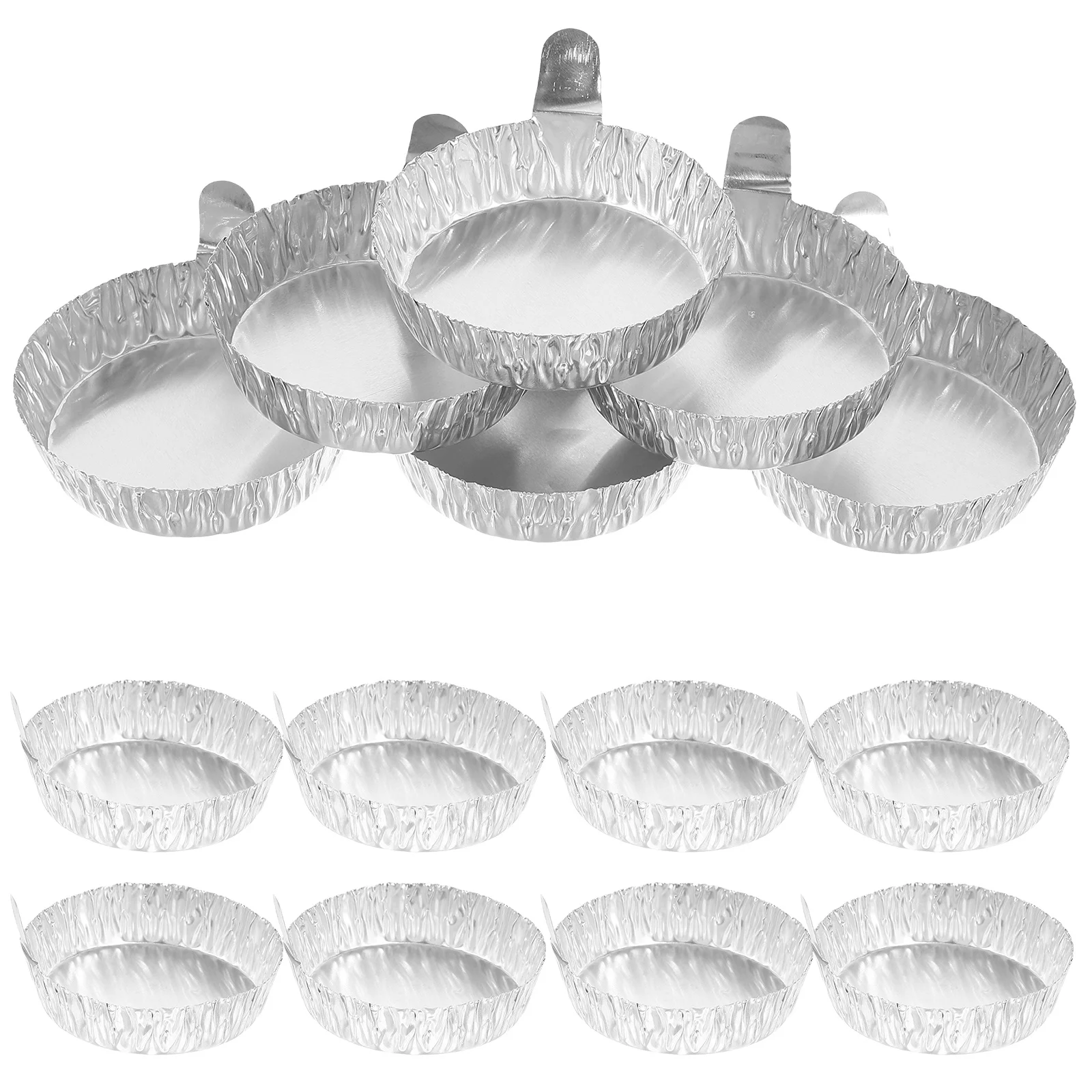 100Pcs Sample Weighing Trays Aluminum Foil Weighing Plates Portable Stackable Lab Balance Dishes Easy Remove Handle