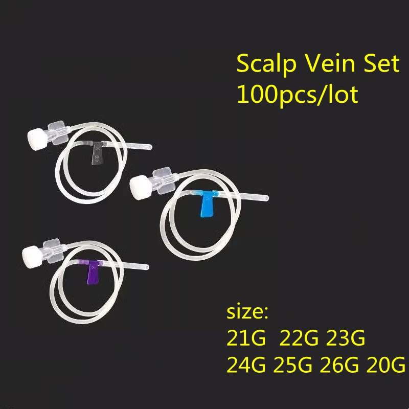 

100pcs/lot Disposable Butterfly Needle Nutrition Infusion Set with Needle for Animal Use Sterile Scalp Vein Set