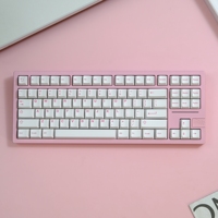 Aifei 121 Keycaps ABS Double Shot White with Rose Red Letters Cherry Height for Mechanical Keyboard AULA F75 Ajazz Anne Pro 2 PC
