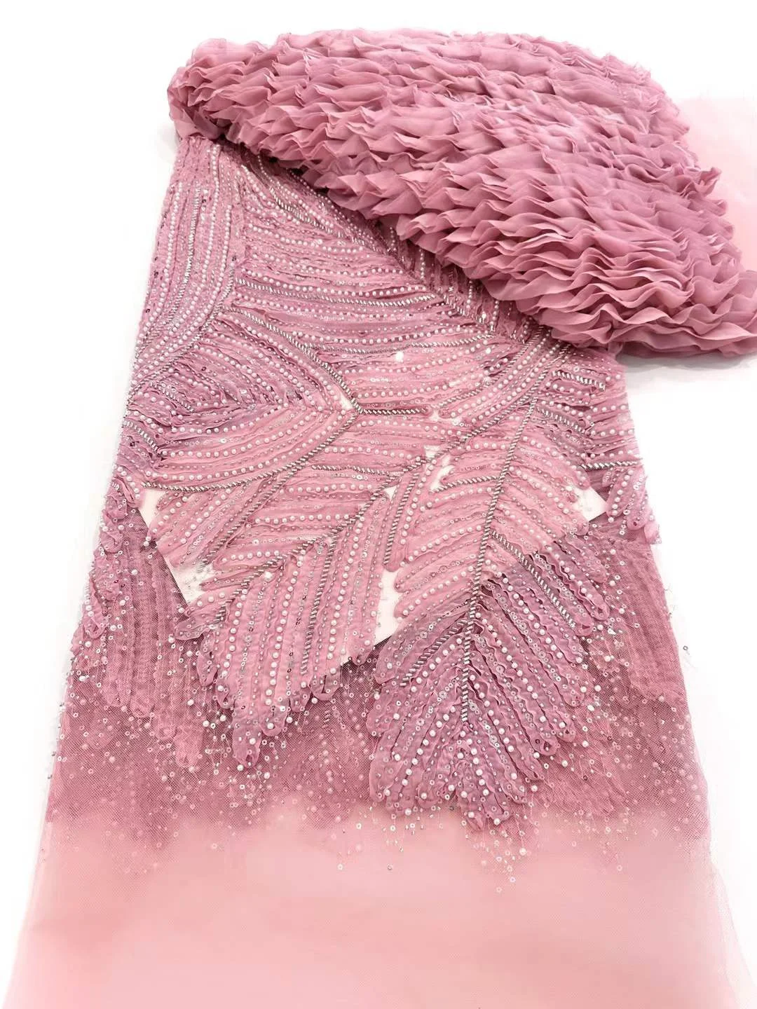 نسيج الدانتيل الأفريقي 2025 الترتر مطرز التطريز العريس النيجيري الزفاف عالية الجودة الفرنسية تول أقمشة الدانتيل لحفل الزفاف-