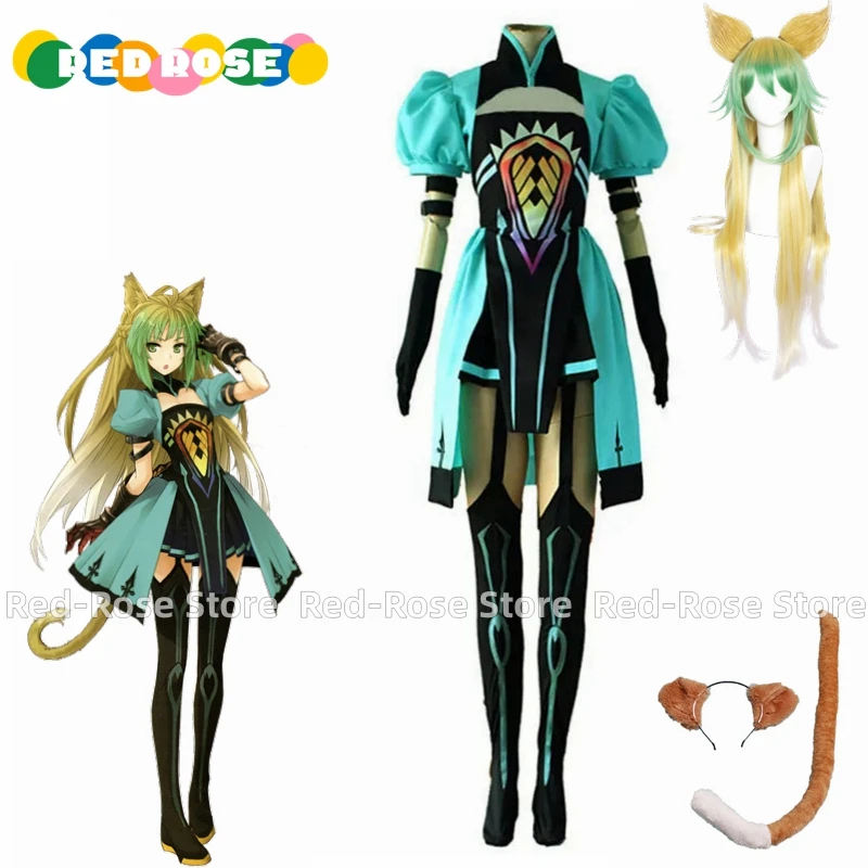 Anime Fate Apocrypha Atalanta Cosplay Costume With Tail and ear Custom size Any Size Wig