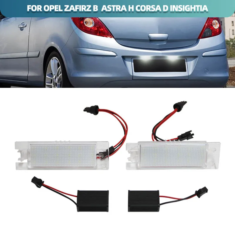 2PC x dahosun LED License Plate Lights For Opel Zafirz Astra Corsa Insightia Car Rear Number Plate Lamp