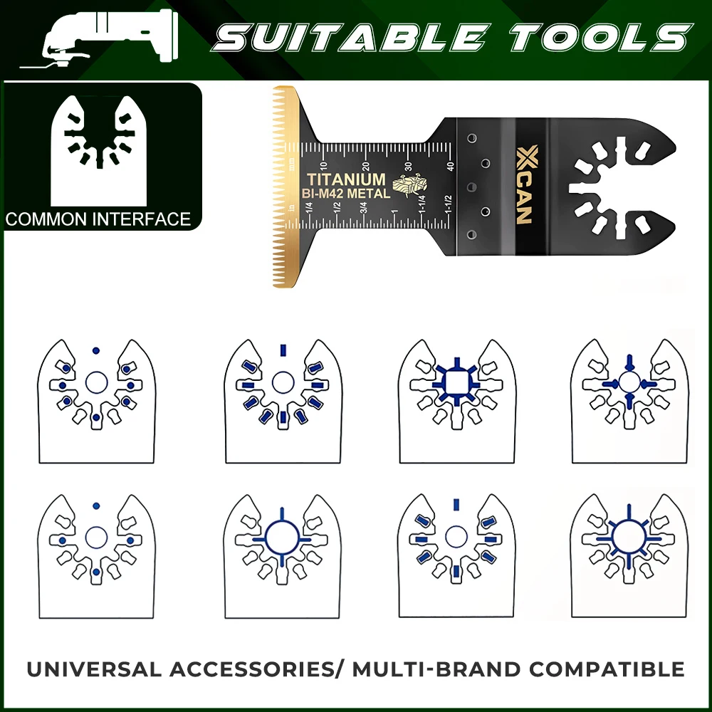 XCAN 44 mm oszillierende Titan-Sägeblätter, Metallschneiden, Multitool-Klingen, scharfe Multi-Schneidklinge für Metall, Holz, Kunststoff – Detail 7