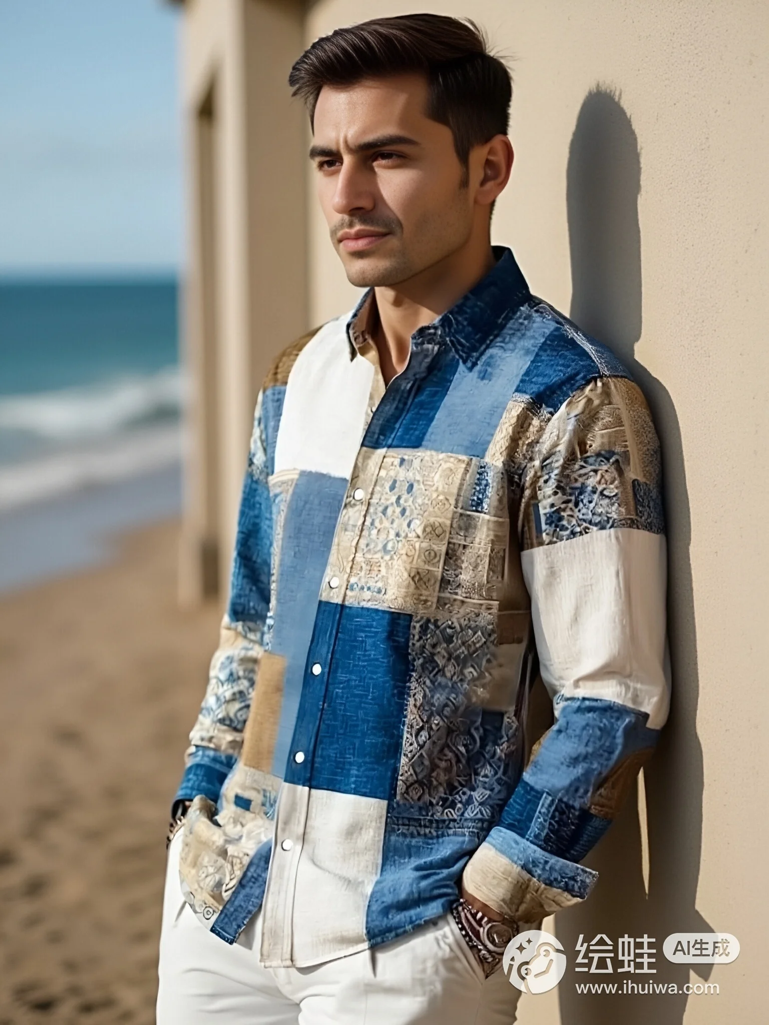 

Мужская рубашка в стиле пэчворк с цветными блоками и геометрическим узором, туники на пуговицах, винтажная осенняя блузка большого размера в стиле ретро с длинными рукавами