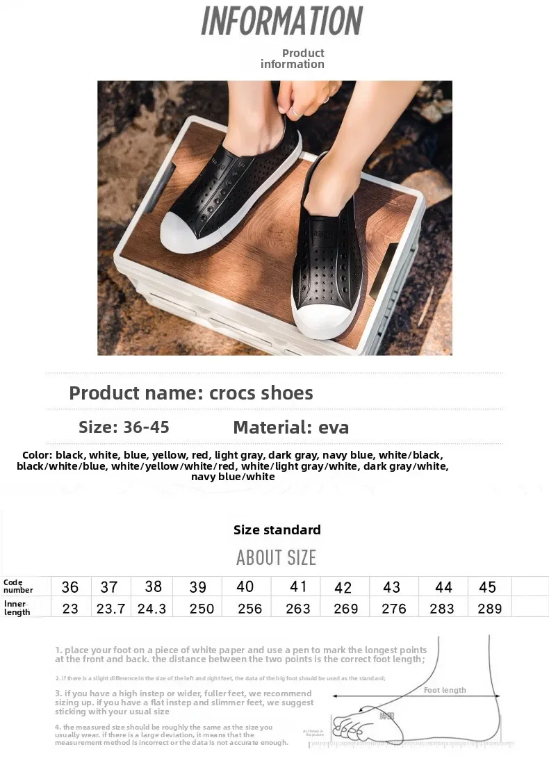 Sommer Unisex EVA Hohlschuhe Weiche Sohlen Rutschfeste Strandschuhe Herren Damen Atmungsaktive Wasserdichte Sandalen Erwachsene Casual Alltagsschuhe – Detail 1