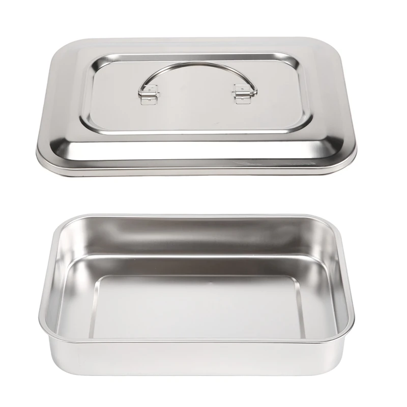 Stainless Steel Container Organizer Box Instrument Tray To Storage Box With Lid Tools Cans - 9 Inch