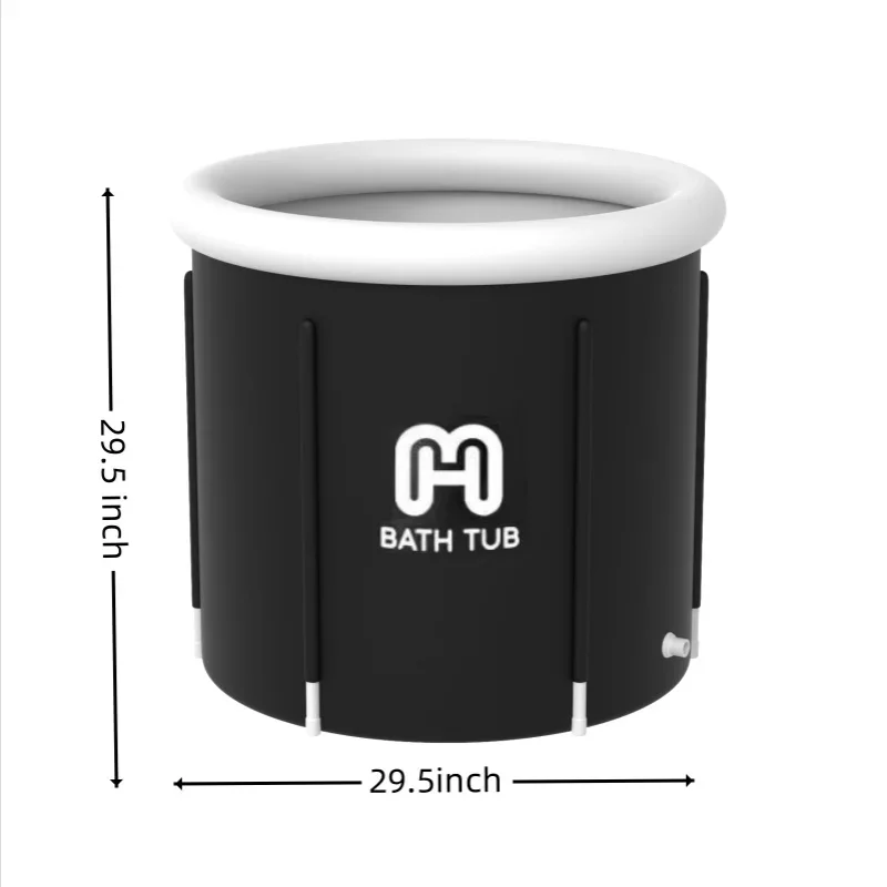 Athletes use sports recovery logo to customize 280L 70Gal inflatable portable cold plunge ice tub