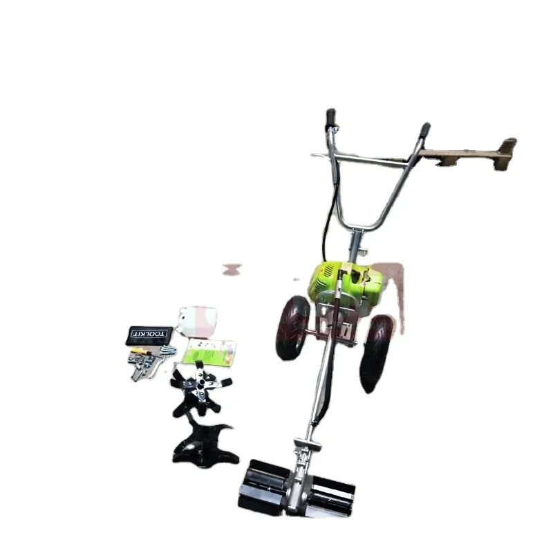 Factory price 43cc 52cc 2 stroke gasoline multi function grass cutting mini power tiller weeder cultivator