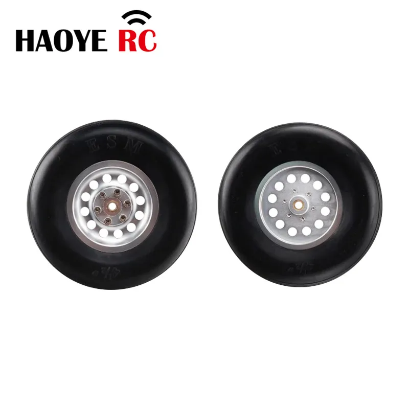 Haoye 1 Pc Aluminum Hub Rubber Wheel Landing Gear Wheels Tires Tyre For RC Airplane Replacement Accessory