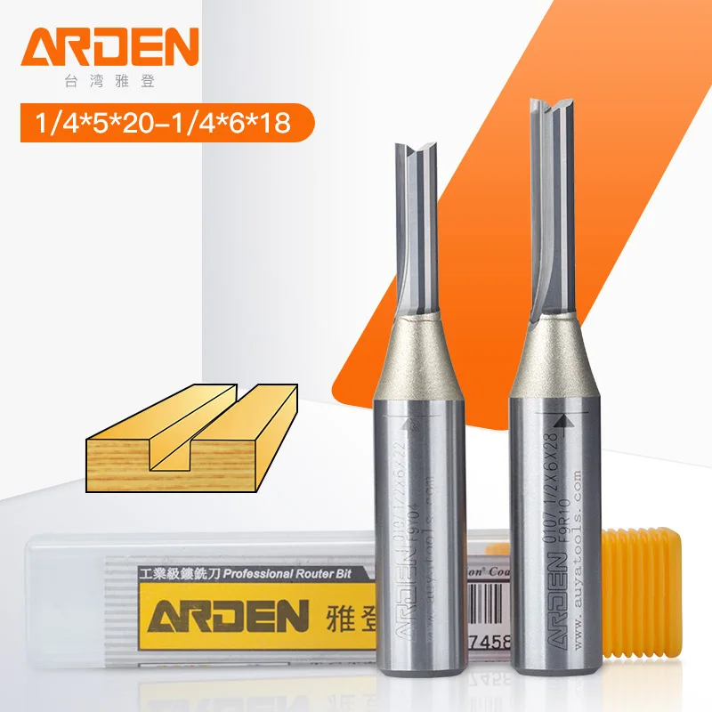 Arden TCT 2 Flute Straight Router Bit Woodworking ArdenCutter Trimming Router Bit 1/2 inch Shank CNC Woodworking Engraving Tools