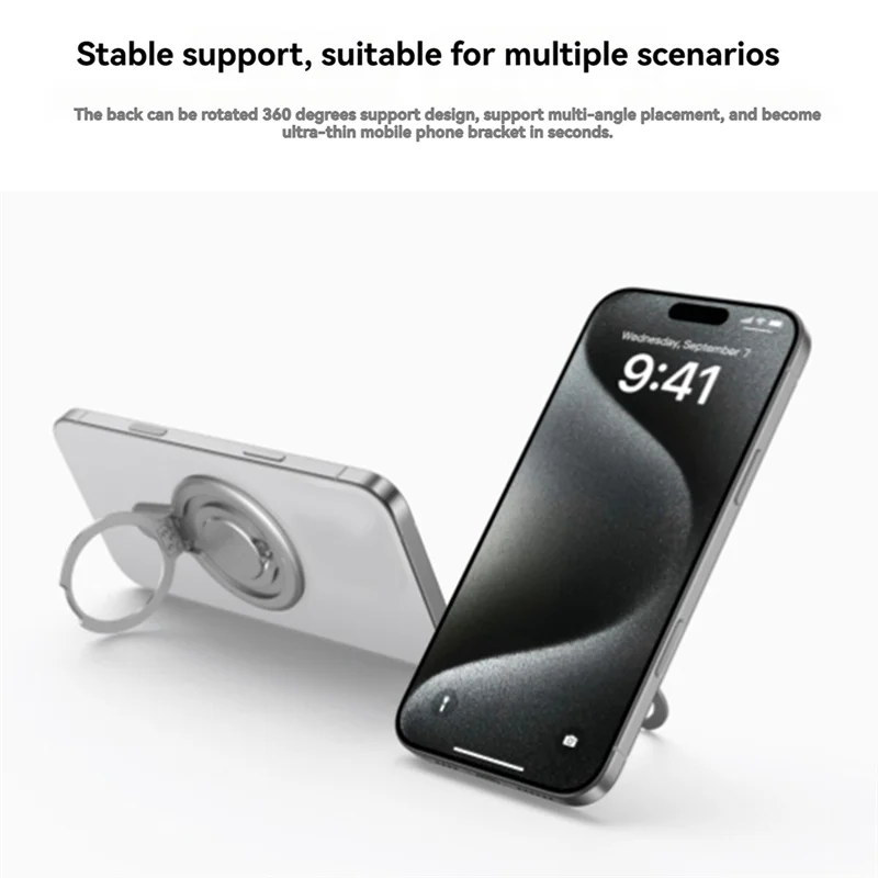 -ABAB For Insta360 Flow 2 Pro Magnetic Phone Mount Snap Magsafe Magnet Clamp 360 Degree Rotatable Magnetic Mount