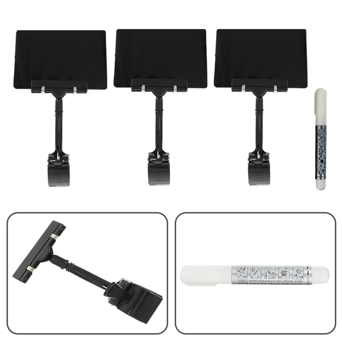 

9Pcs PVC Price Tags Clip Holder Display Board Supermarket Fruit Vegetable Price Display Rewritable Reusable Chalkboard