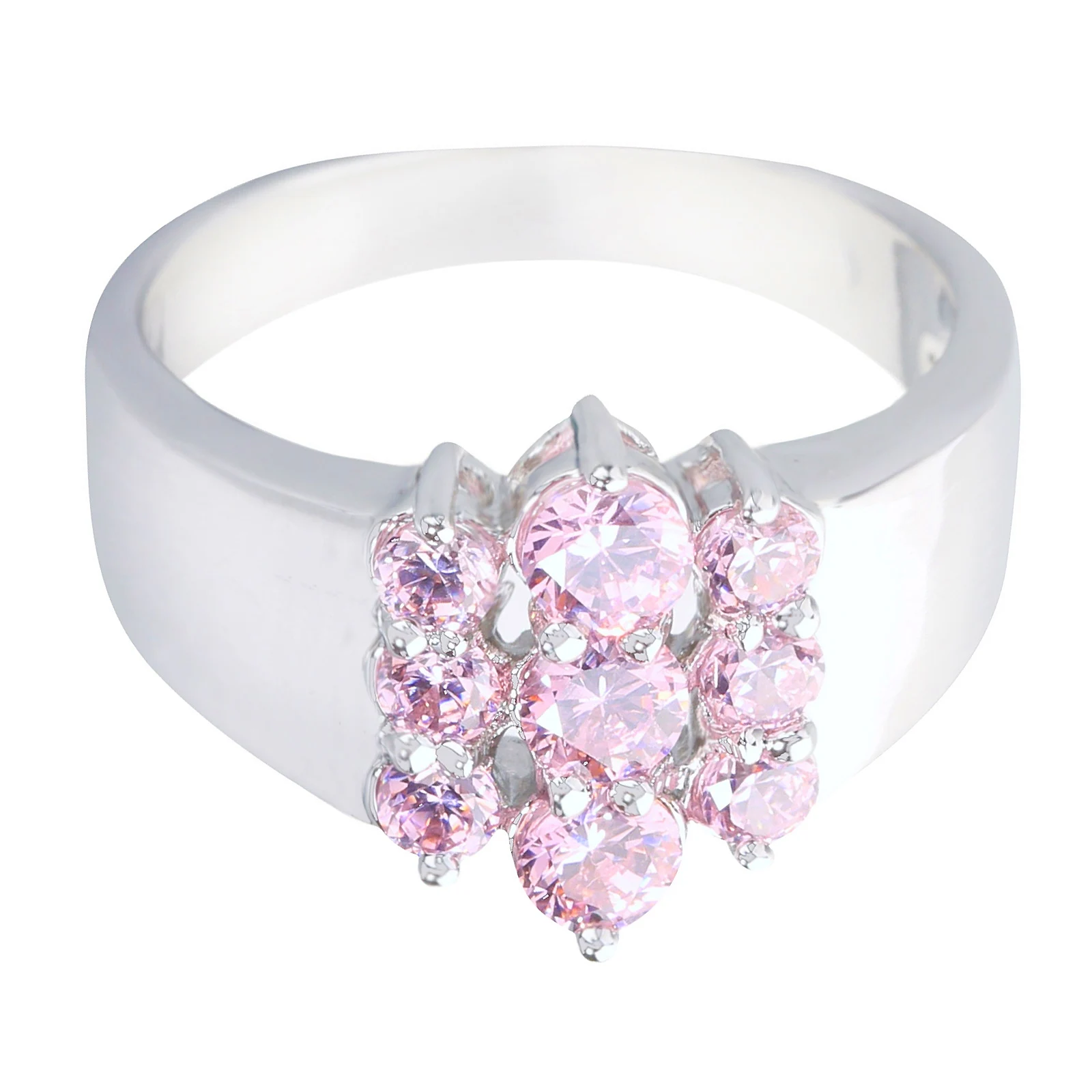 3*3mm Pink Kunzite6 925 Sterling Silver Ring Q0788-F