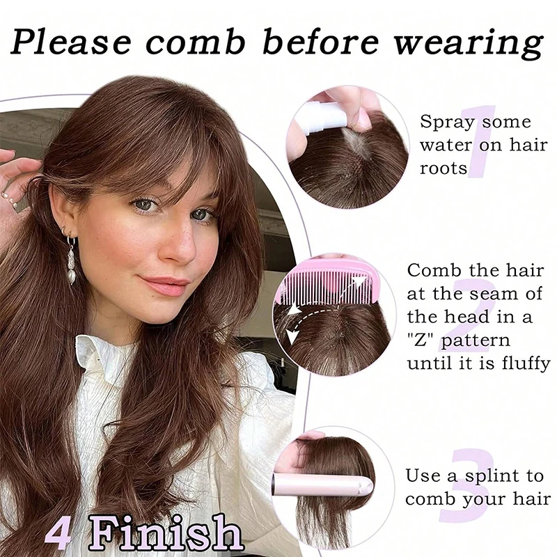 100% الشعر البشري 25 سنتيمتر ثلاثية الأبعاد الانفجارات الهوائية 13X12 سنتيمتر Hairnet النساء مستقيم هامش الانفجارات القبعات العالية كليب في قطع الشعر مع شعر حقيقي