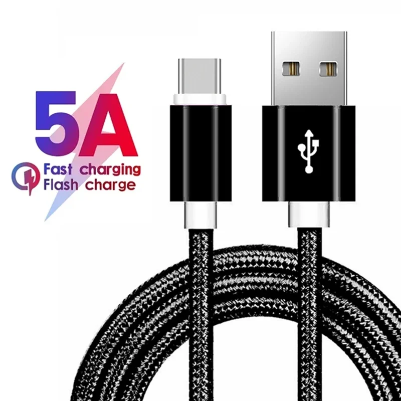 Type C USB Fast Charging Cable for S23 A55 A35 Note 13 X5  Nova 11 Braided Cable 3m