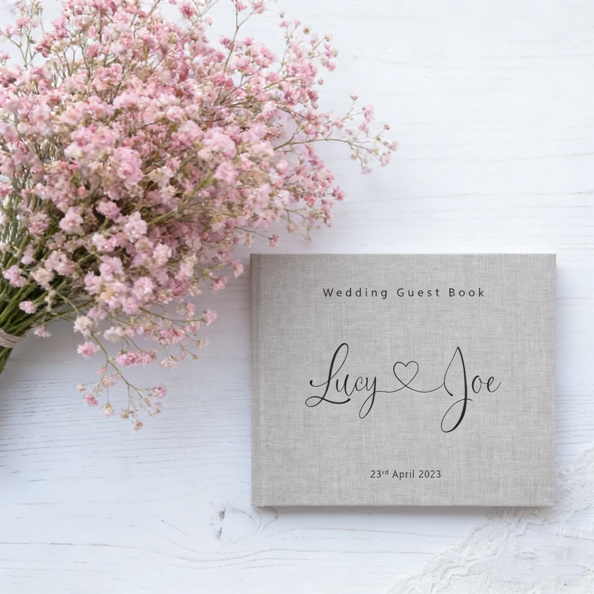 elegant-modern-heart-text-personalised-wedding-guest-book-premium-quality-with-100-sides-13-lovely-colour-choices