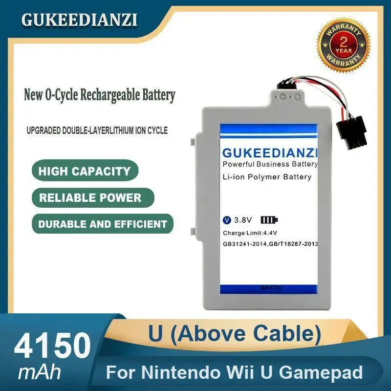 

High Capacity 4150mAh U (Above Cable) Gamepad Battery For Nintendo Wii U Gamepad
