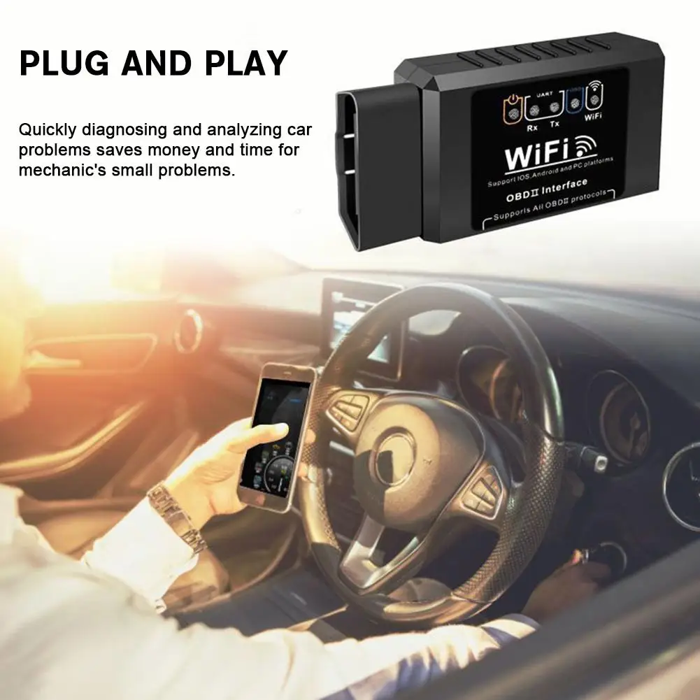 

Elm327 Wafer Wifi V1.5 Supports Android Apple OBD 2 Automotive Fault B4Q8