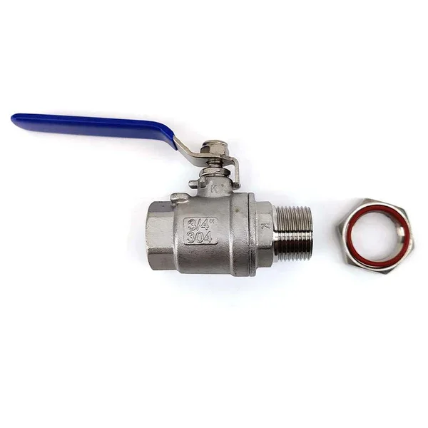 

Kegland 3/4' Stainless Steal Ball Valve Assembly with Hexagonal Nut and Gasket Kits