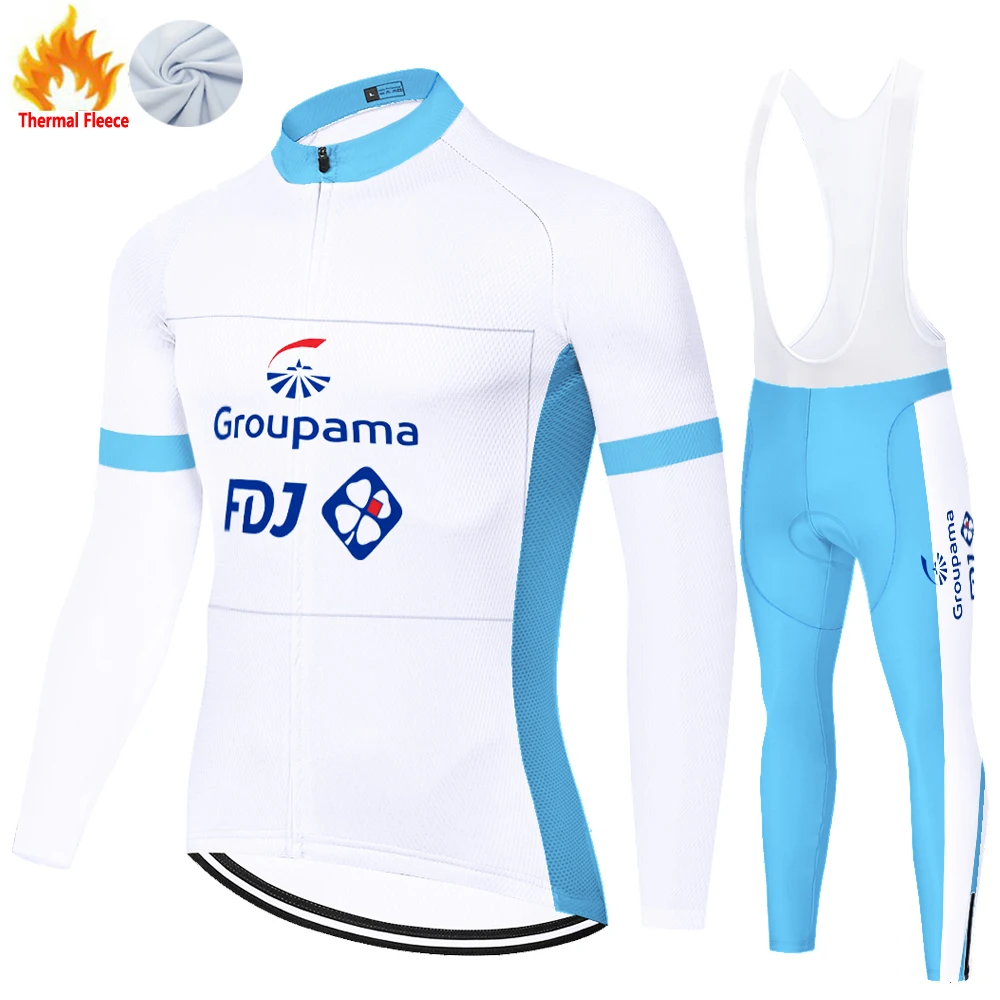 Proteam Winter Thermal Fleece 2024 FDJ cycling jersey ensemble cyclisme homme 자전거져지 ropa hombre 자전거의류 bicicletas