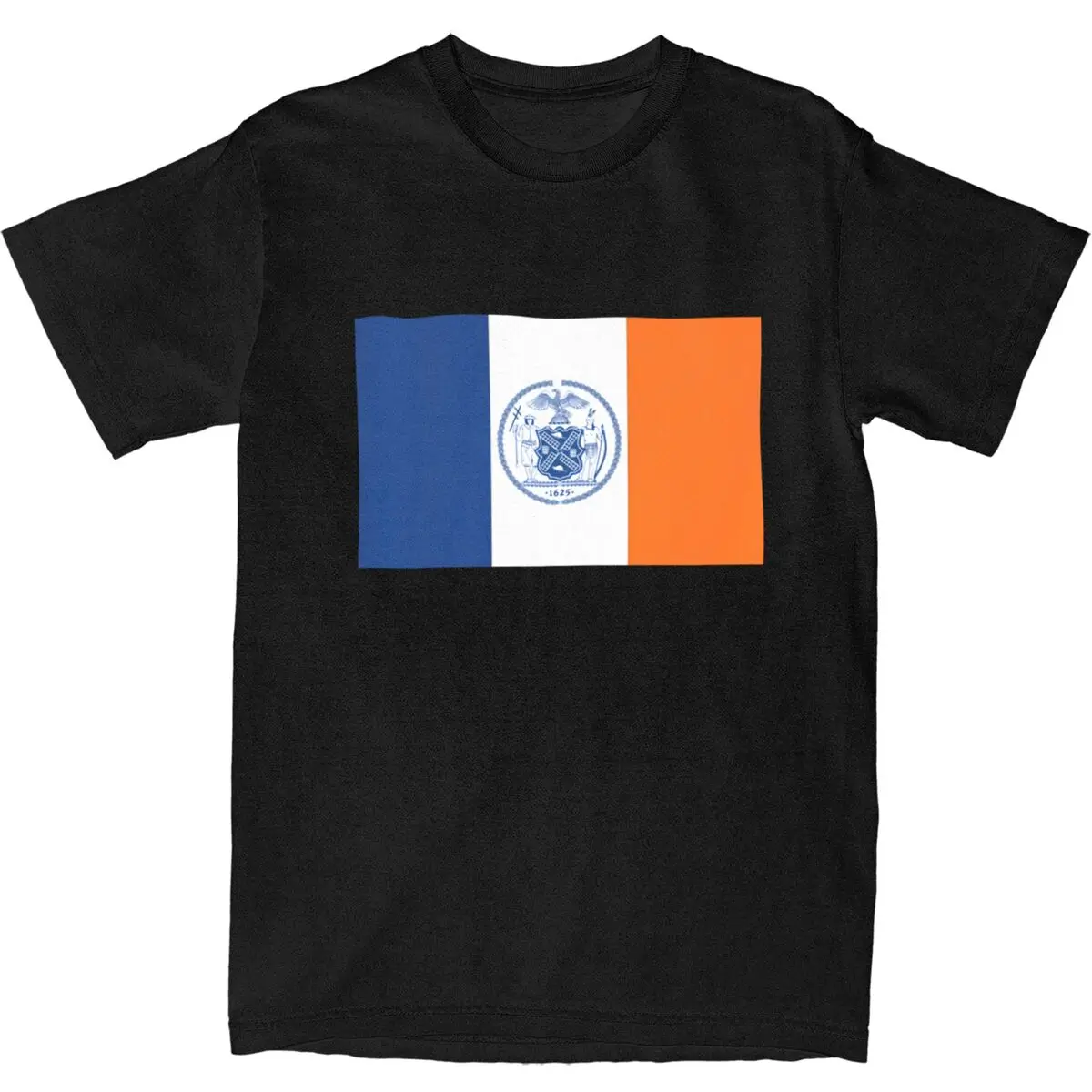 New York City Flag T-Shirt Male USA Vintage 100% Cotton T-Shirts Summer Breathable Harajuku Tees Loose Oversized Clothes