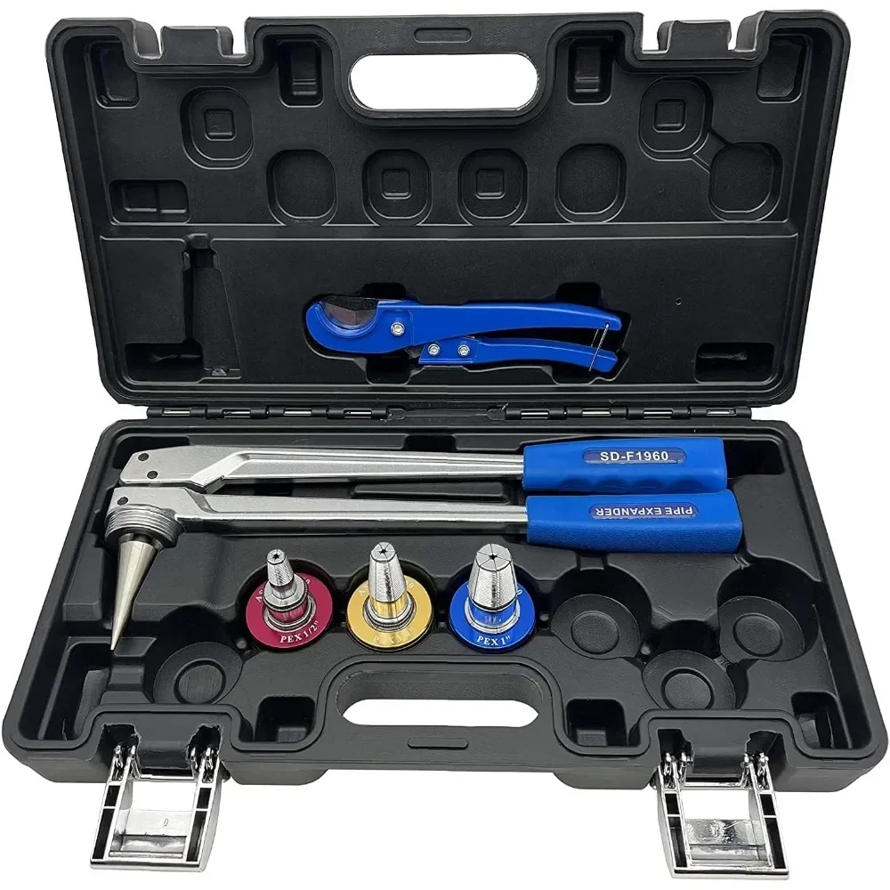 

Manual PEX Pipe Expander Tools Kits with 1/2",3/4",1" Expansion Heads suit for Propex Expansion Meets ASTM -