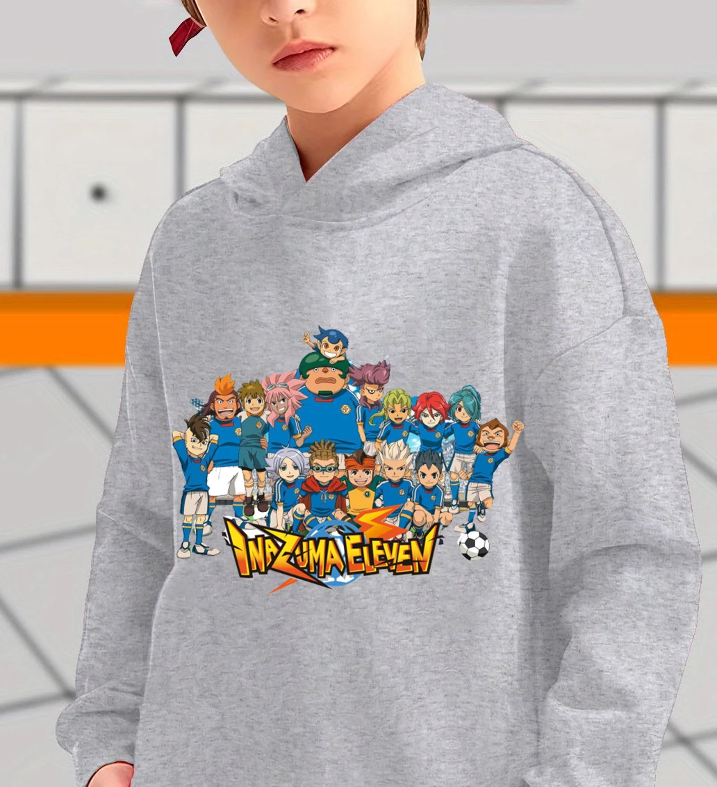 Anime Inazuma Eleven Go Hoodie Children Cartoon Clothes Kids Girl Boy Hooded Sweatshirt Autumn Long Sleeve Hoody Baby Casual Top