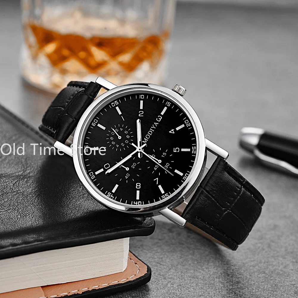 Men Watches Business Wrist Watch Luxury Leather Strap Analog Watches Quartz Wristwatches Clock Men Women Casual Simple Watch