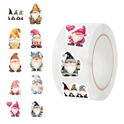 500PCS Gnome Stickers Roll Stickers Circular Sealing Stickers Decorative DIY Graffiti Luggage Stickers Children's Toys