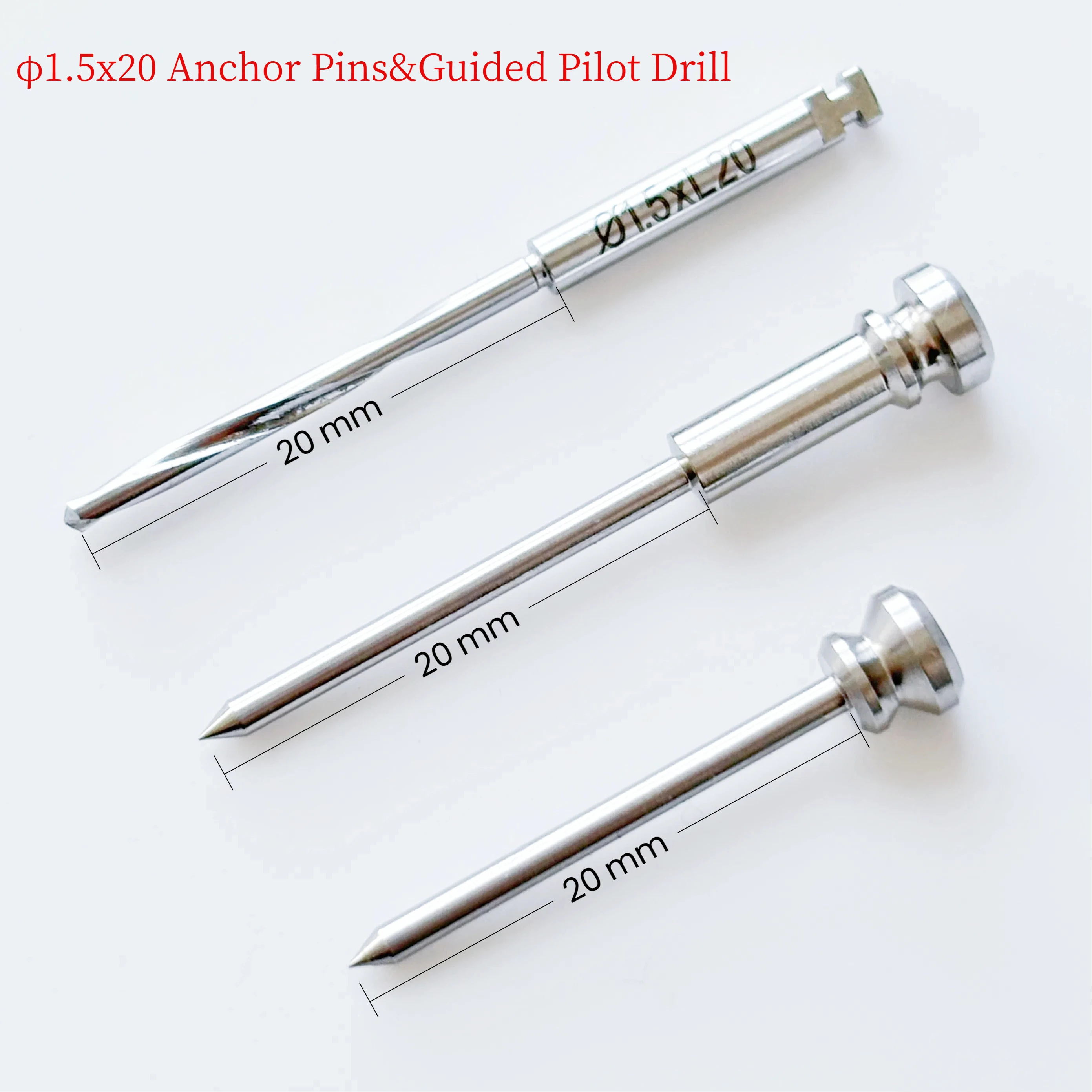 

φ1.5 Dental Anchor Pin Guided Template Fixation Pin Guided Twist Drill Anchor Drills Digital Implant Guide Surgery Fits 3DDX