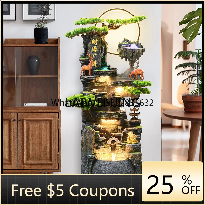 X-13  large rockery fountain lucky feng shui wheel alpine circulating water humidifier ornament