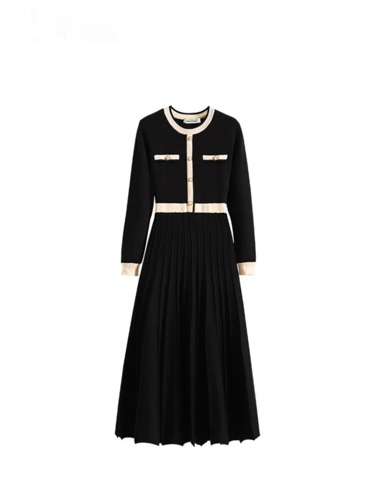 

Трикотажное платье больших размеров, женское осеннее платье для похудения живота, длинное платье с высокой талией, корейское платье для поездок на работу, мода