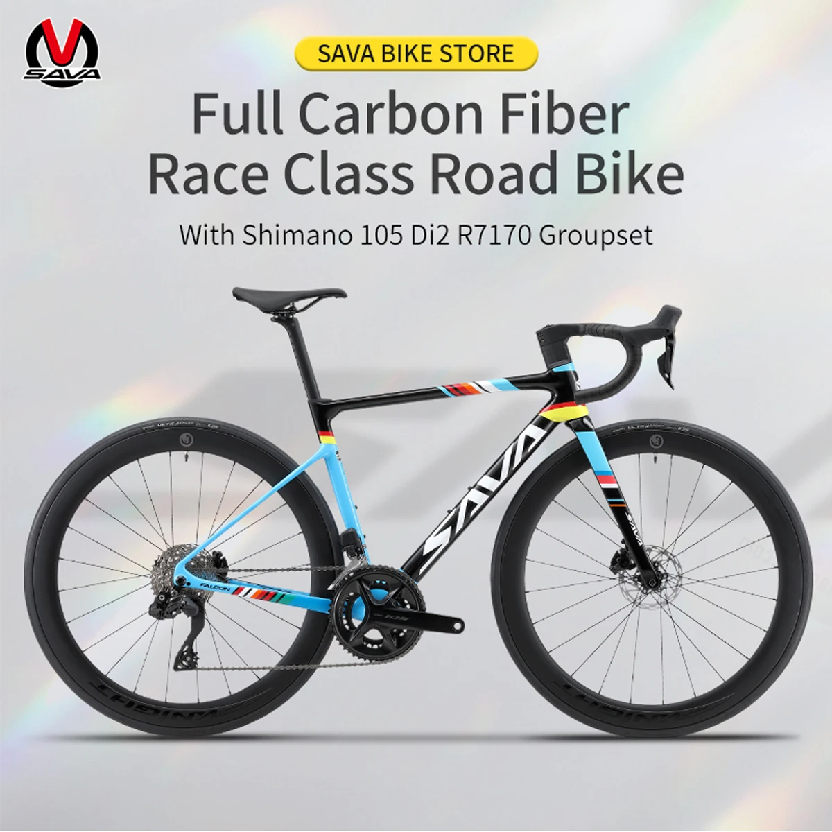 SAVA C7 Racing Team Edition Bicicleta de carretera de fibra de carbono completa con kit SHIMAN0 7170 DI2 aprobada por UCI