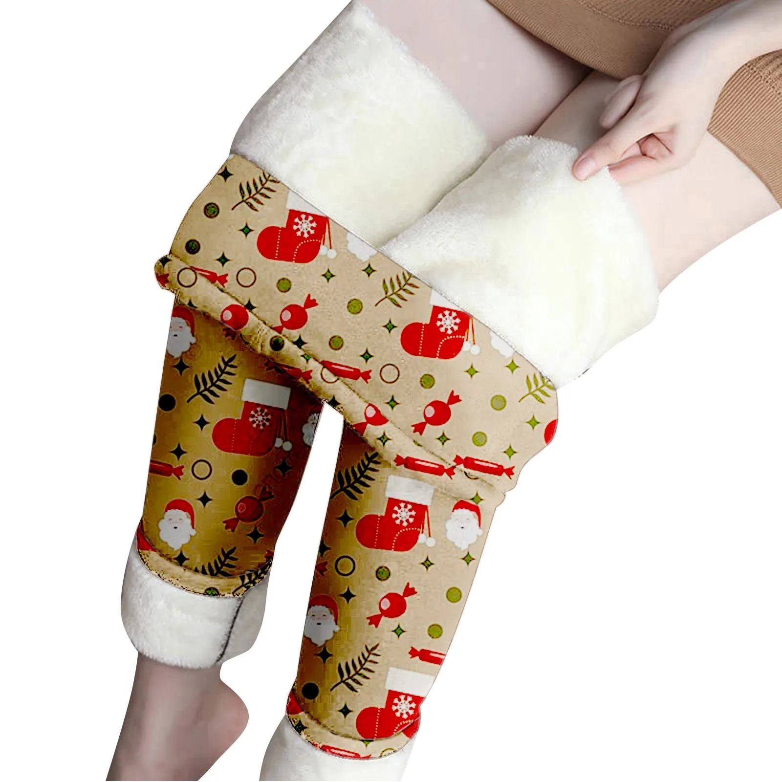 Woman Christmas Leggings Funny Xmas Santa Claus Tree Snowflake Elk Snow Cotton Tube Crew Happy Stocking Men New Year Warm Tights