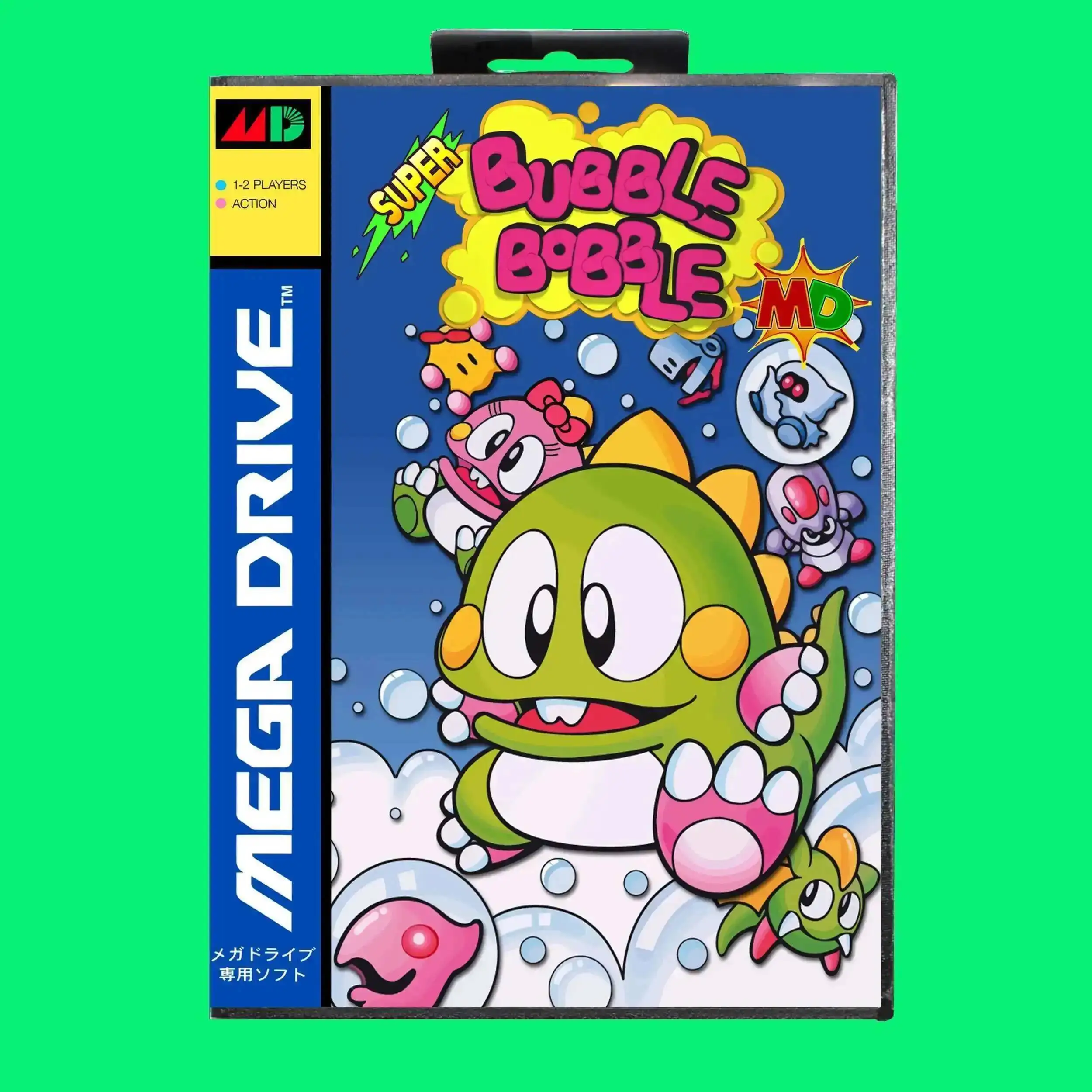 Cartucho de juego Super Bubble Bobble, tarjeta de juego MD de 16 bits con caja al por menor para Sega Mega Drive