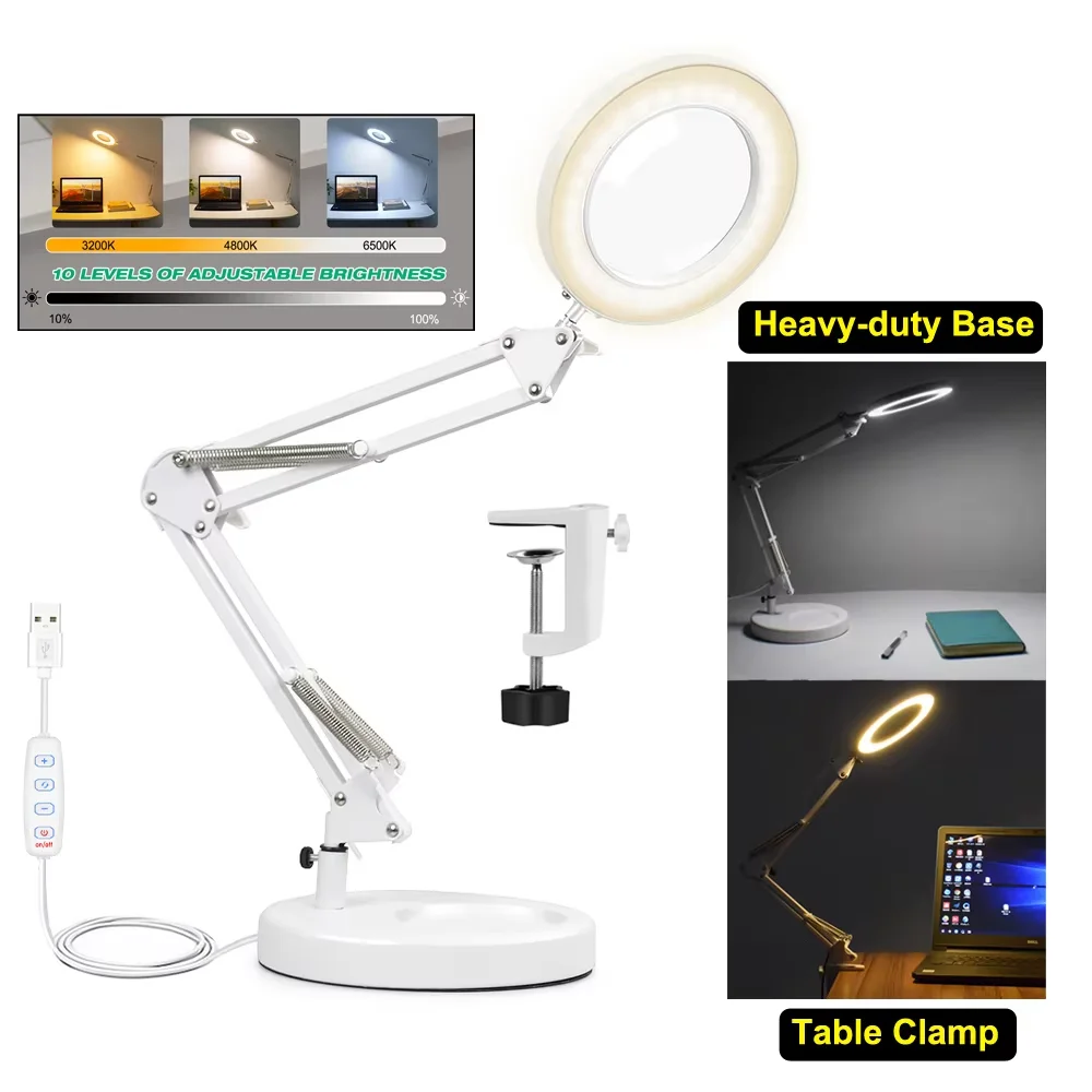 loupe-5x-avec-lumiere-pince-et-support-lentille-en-verre-veritable-5x-lampe-de-bureau-3-modes-eclairage-led-a-intensite-variable-en-continu