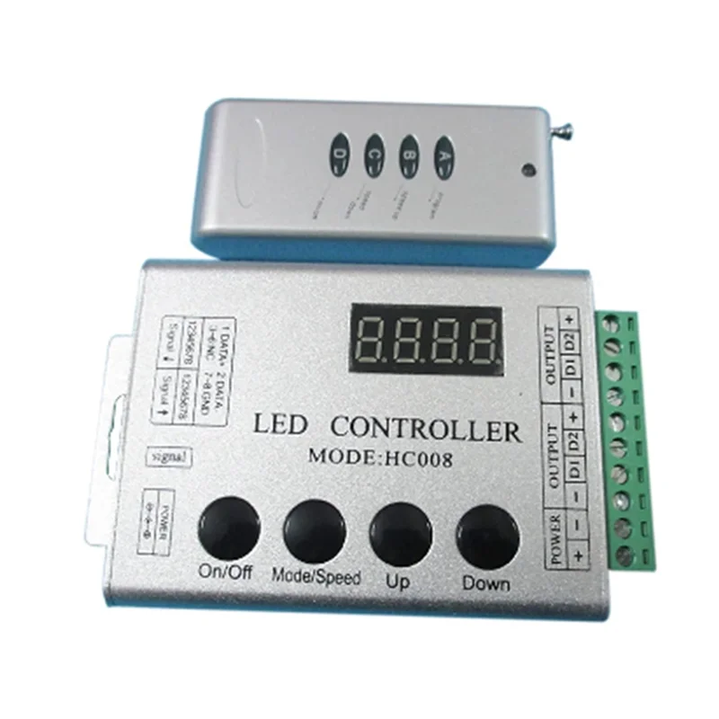 ABGI-2X HC008 Programmable LED Controller 133 Effect Mode RF Control 2048 LED Pixel For WS2811 WS2812 RGB LED Strip Light